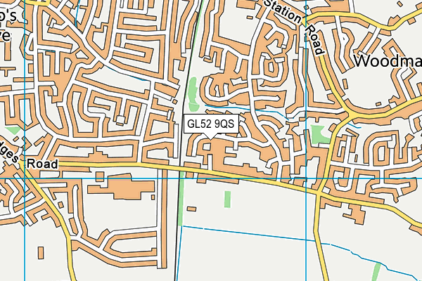 GL52 9QS map - OS VectorMap District (Ordnance Survey)