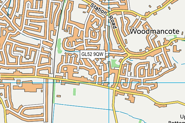 GL52 9QW map - OS VectorMap District (Ordnance Survey)