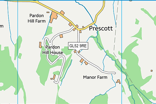 GL52 9RE map - OS VectorMap District (Ordnance Survey)