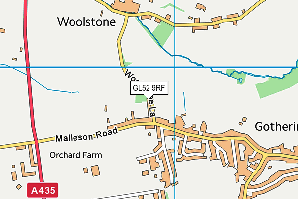 GL52 9RF map - OS VectorMap District (Ordnance Survey)