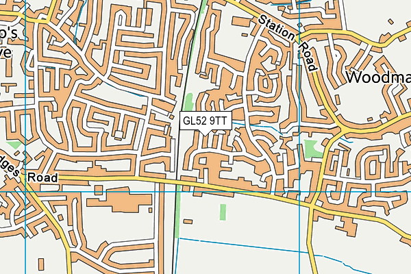 GL52 9TT map - OS VectorMap District (Ordnance Survey)