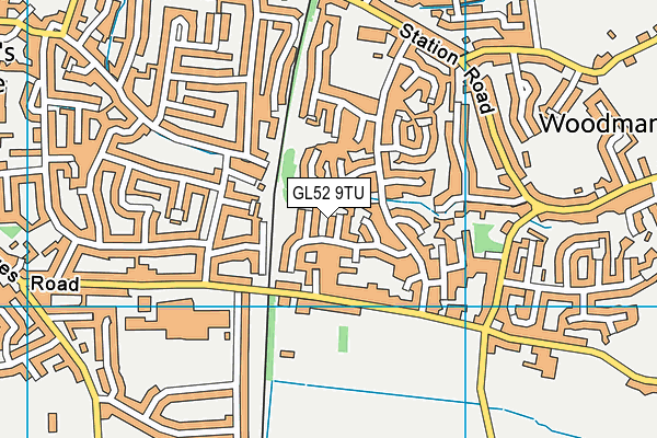GL52 9TU map - OS VectorMap District (Ordnance Survey)