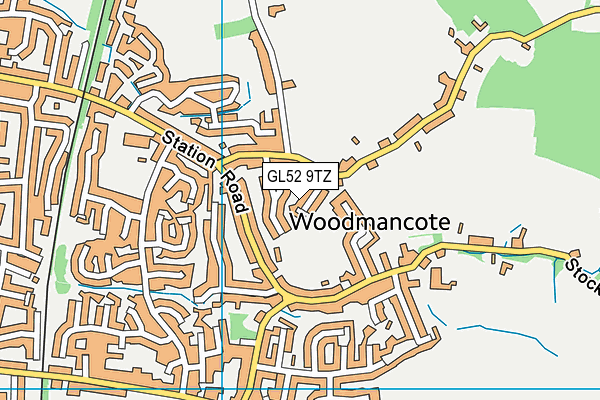 GL52 9TZ map - OS VectorMap District (Ordnance Survey)