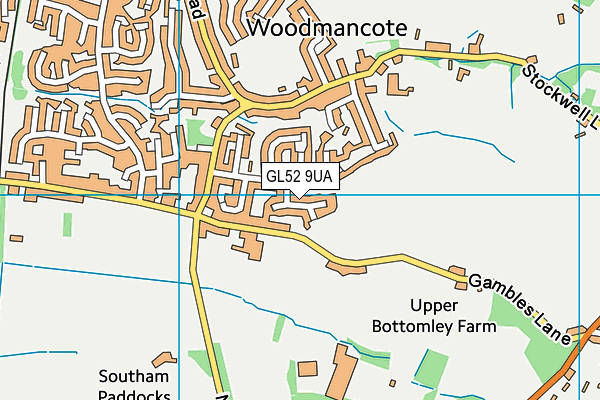 GL52 9UA map - OS VectorMap District (Ordnance Survey)