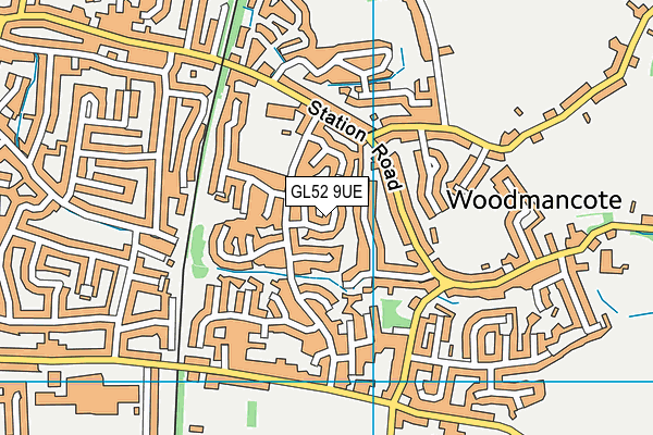 GL52 9UE map - OS VectorMap District (Ordnance Survey)