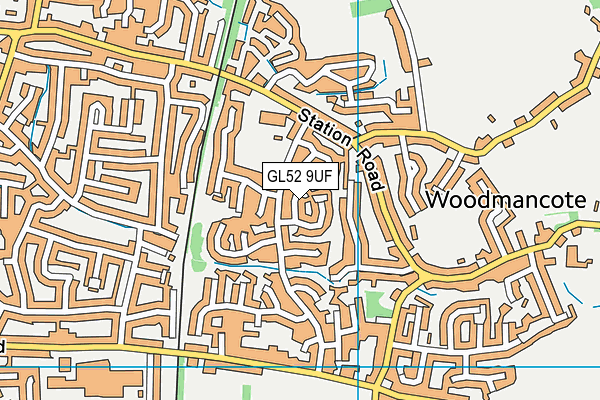 GL52 9UF map - OS VectorMap District (Ordnance Survey)