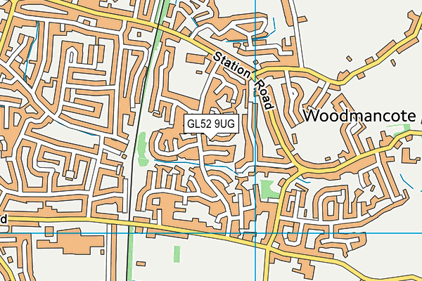 GL52 9UG map - OS VectorMap District (Ordnance Survey)
