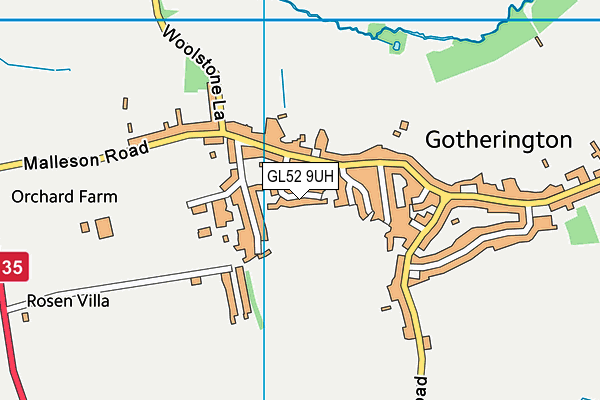 GL52 9UH map - OS VectorMap District (Ordnance Survey)