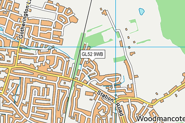 GL52 9WB map - OS VectorMap District (Ordnance Survey)