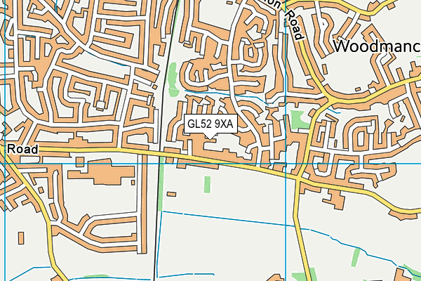 GL52 9XA map - OS VectorMap District (Ordnance Survey)