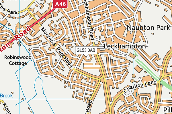 GL53 0AB map - OS VectorMap District (Ordnance Survey)