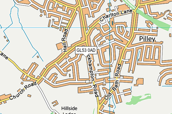GL53 0AD map - OS VectorMap District (Ordnance Survey)