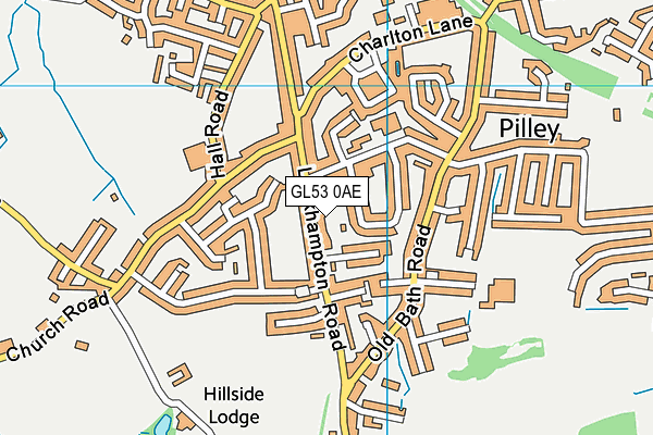 GL53 0AE map - OS VectorMap District (Ordnance Survey)