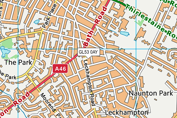 GL53 0AY map - OS VectorMap District (Ordnance Survey)