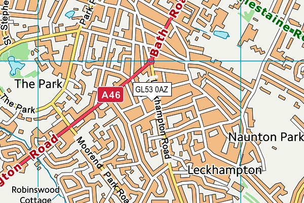 GL53 0AZ map - OS VectorMap District (Ordnance Survey)