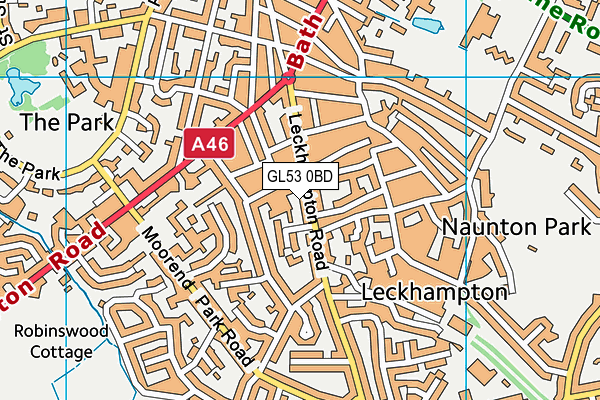 GL53 0BD map - OS VectorMap District (Ordnance Survey)