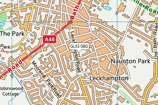 GL53 0BG map - OS VectorMap District (Ordnance Survey)