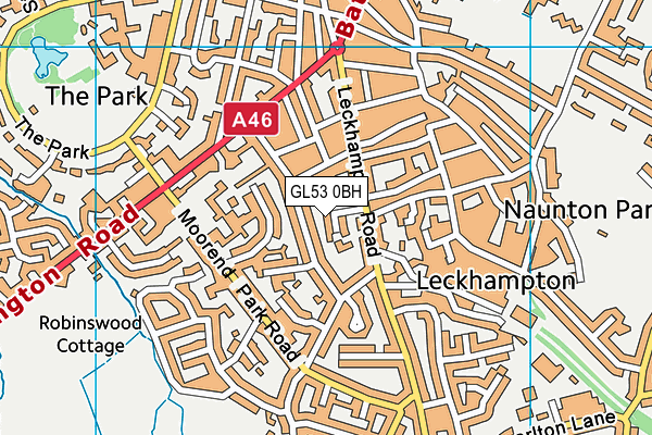 GL53 0BH map - OS VectorMap District (Ordnance Survey)