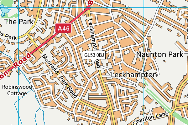 GL53 0BJ map - OS VectorMap District (Ordnance Survey)