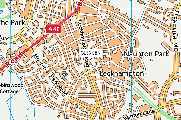 GL53 0BN map - OS VectorMap District (Ordnance Survey)