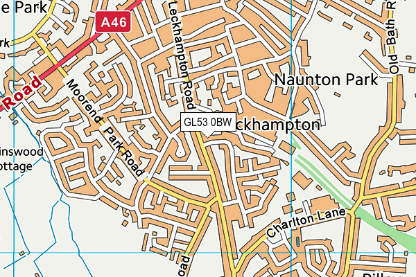 GL53 0BW map - OS VectorMap District (Ordnance Survey)