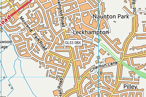 GL53 0BX map - OS VectorMap District (Ordnance Survey)