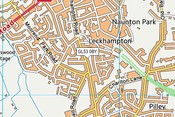GL53 0BY map - OS VectorMap District (Ordnance Survey)