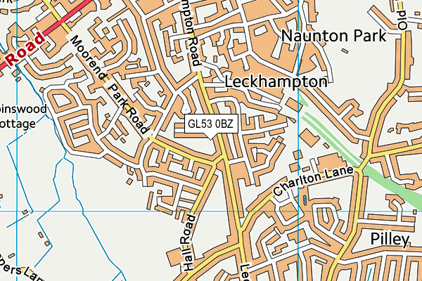 GL53 0BZ map - OS VectorMap District (Ordnance Survey)