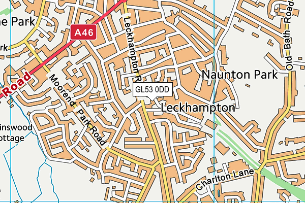 GL53 0DD map - OS VectorMap District (Ordnance Survey)
