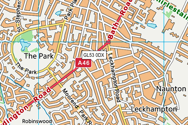 GL53 0DX map - OS VectorMap District (Ordnance Survey)