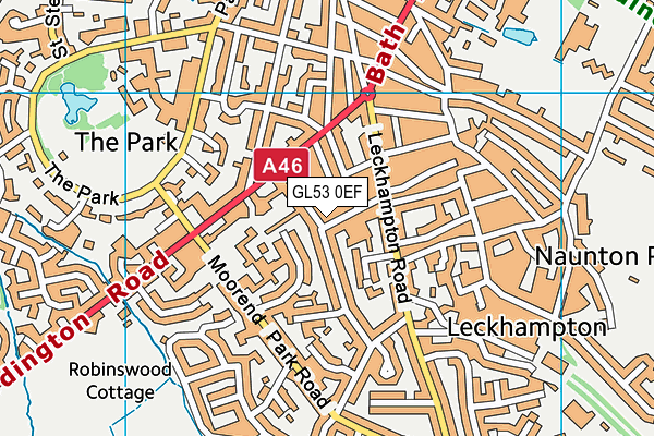 GL53 0EF map - OS VectorMap District (Ordnance Survey)