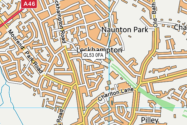 GL53 0FA map - OS VectorMap District (Ordnance Survey)