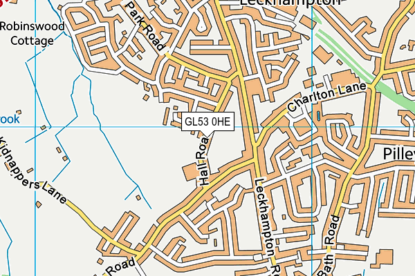 GL53 0HE map - OS VectorMap District (Ordnance Survey)