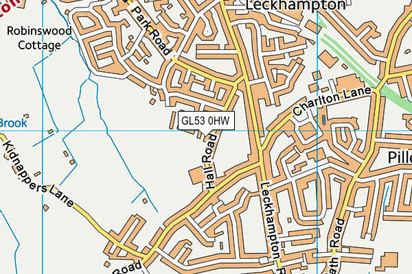 GL53 0HW map - OS VectorMap District (Ordnance Survey)