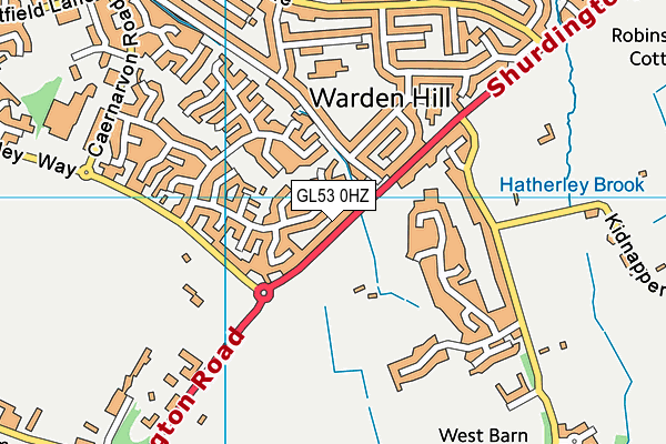 GL53 0HZ map - OS VectorMap District (Ordnance Survey)