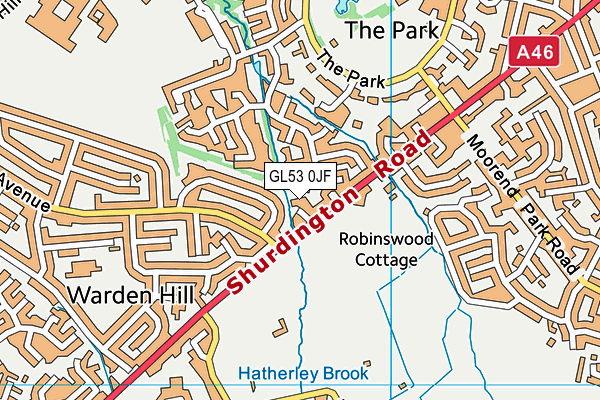 GL53 0JF map - OS VectorMap District (Ordnance Survey)