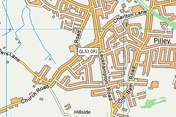 GL53 0PJ map - OS VectorMap District (Ordnance Survey)