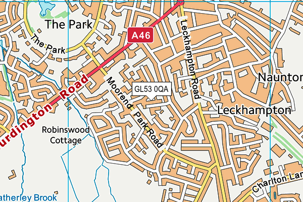 GL53 0QA map - OS VectorMap District (Ordnance Survey)