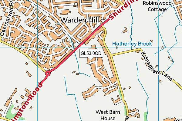 GL53 0QD map - OS VectorMap District (Ordnance Survey)