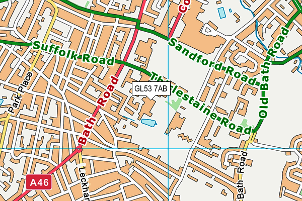 GL53 7AB map - OS VectorMap District (Ordnance Survey)