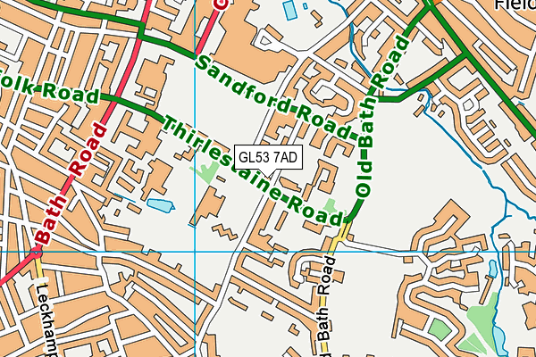 GL53 7AD map - OS VectorMap District (Ordnance Survey)