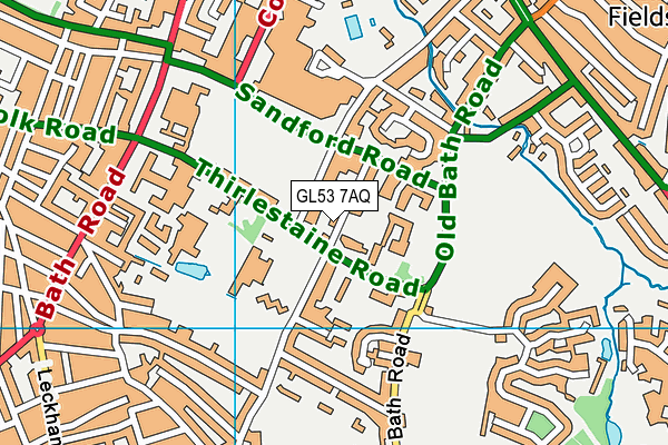 GL53 7AQ map - OS VectorMap District (Ordnance Survey)