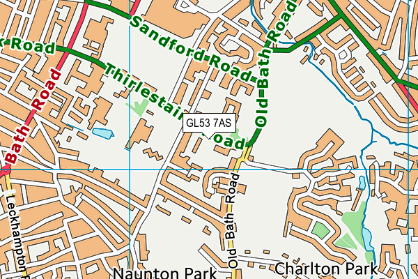 GL53 7AS map - OS VectorMap District (Ordnance Survey)