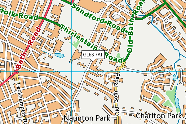 GL53 7AT map - OS VectorMap District (Ordnance Survey)