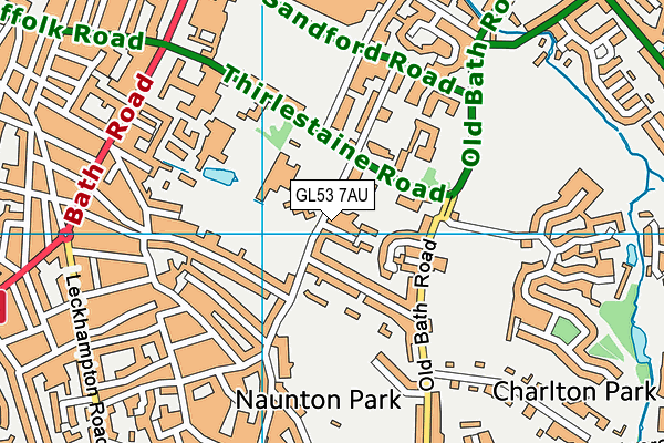 GL53 7AU map - OS VectorMap District (Ordnance Survey)