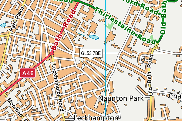 GL53 7BE map - OS VectorMap District (Ordnance Survey)