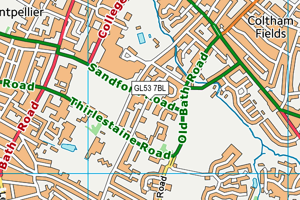 GL53 7BL map - OS VectorMap District (Ordnance Survey)