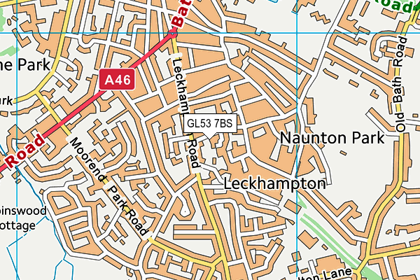 GL53 7BS map - OS VectorMap District (Ordnance Survey)