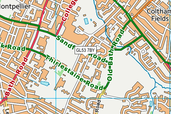 GL53 7BY map - OS VectorMap District (Ordnance Survey)