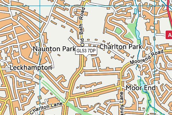 GL53 7DP map - OS VectorMap District (Ordnance Survey)